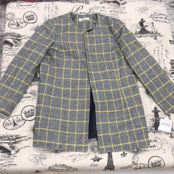 Kasper Open-Front Plaid Jacket - Picture 4 of 7